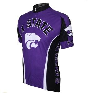 NCAA KSU Kansas State Wildcats Cycling Jersey in Purple/White/Black.